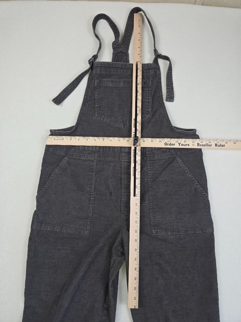 Aerie Corduroy Overalls Large Dark Grey Womens - Picture 2 of 6